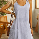 Vestido sin mangas a rayas para mujer