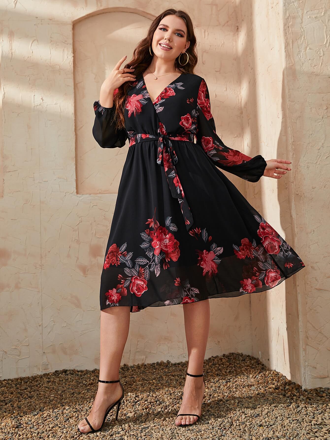 Vestido femenino cruzado Venise tallas grandes