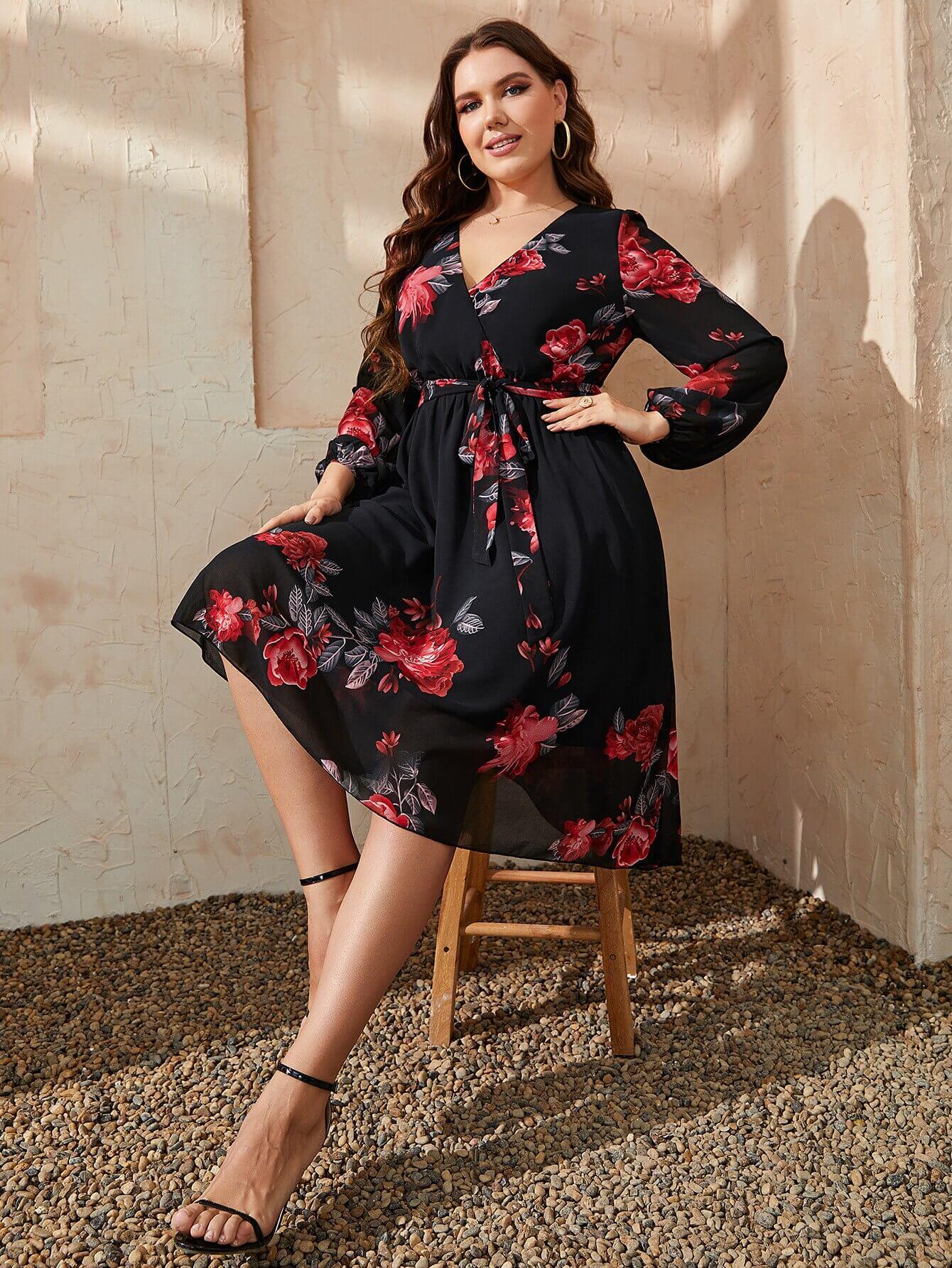 Vestido femenino cruzado Venise tallas grandes