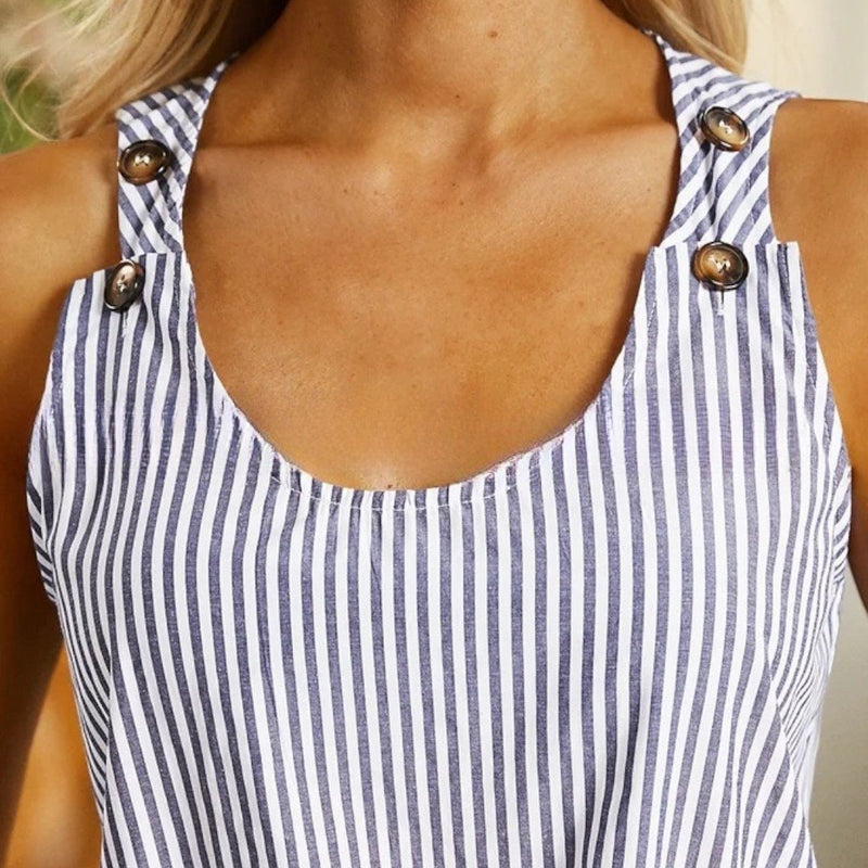 Vestido sin mangas a rayas para mujer