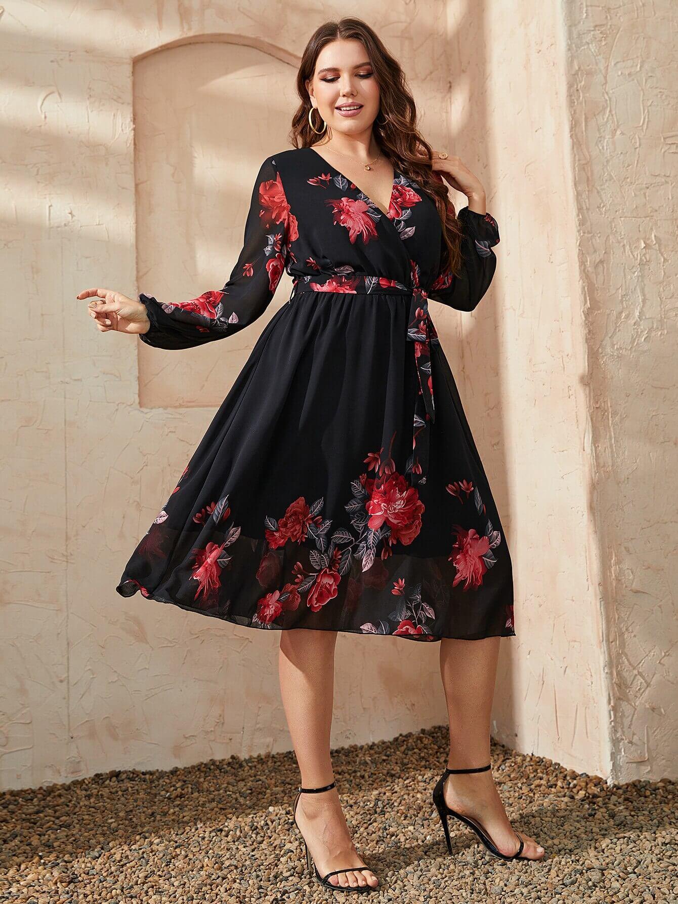 Vestido femenino cruzado Venise tallas grandes