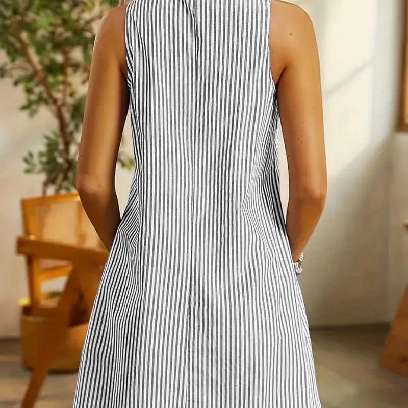 Vestido sin mangas a rayas para mujer