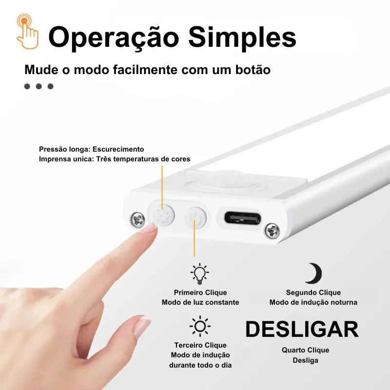 Luminária em LED com sensor de movimento - Fácil Instalação | AtelierVerse