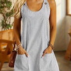 Vestido sin mangas a rayas para mujer